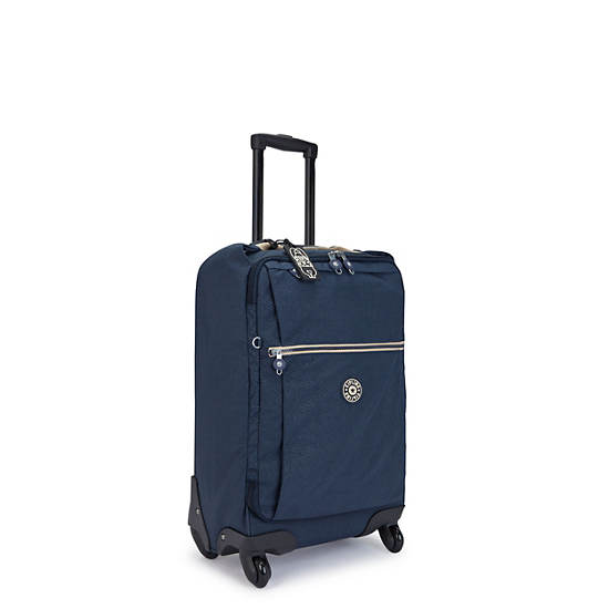 Kipling Darcey Small Printed Carry-On Rolling Koffers Blauw | België 1474YX